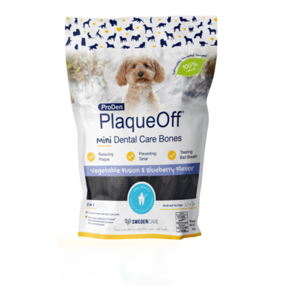 PLAQUE OFF DENTAL CARE BONES MINI, okus borovnice